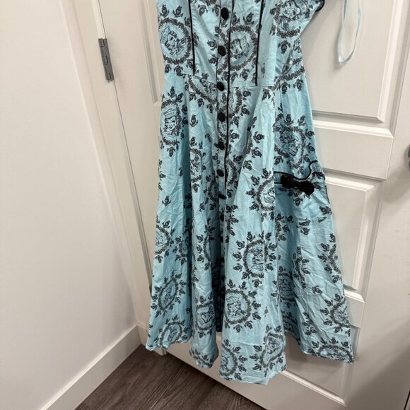 Alchemy by Hell Bunny Blue Sailor Girl Mini Dress Size Small Pinup retro - Picture 4 of 5